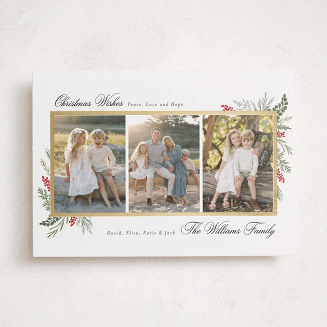 "Warmest Wish" - Holiday Cards in Peppermint by Susan Moyal - Front