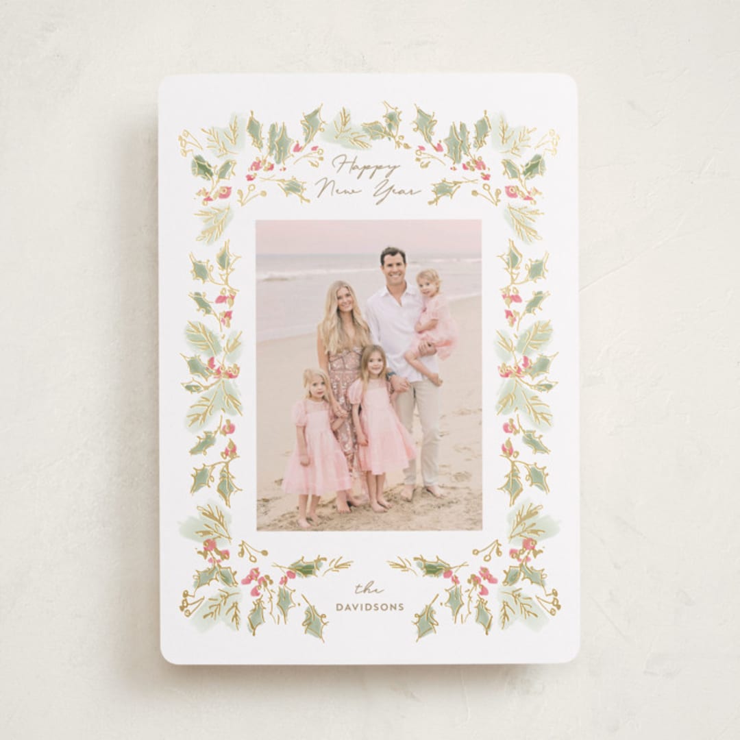 "sketched winter botanicals" - Holiday Cards in Snow by Rebecca Durflinger - Front