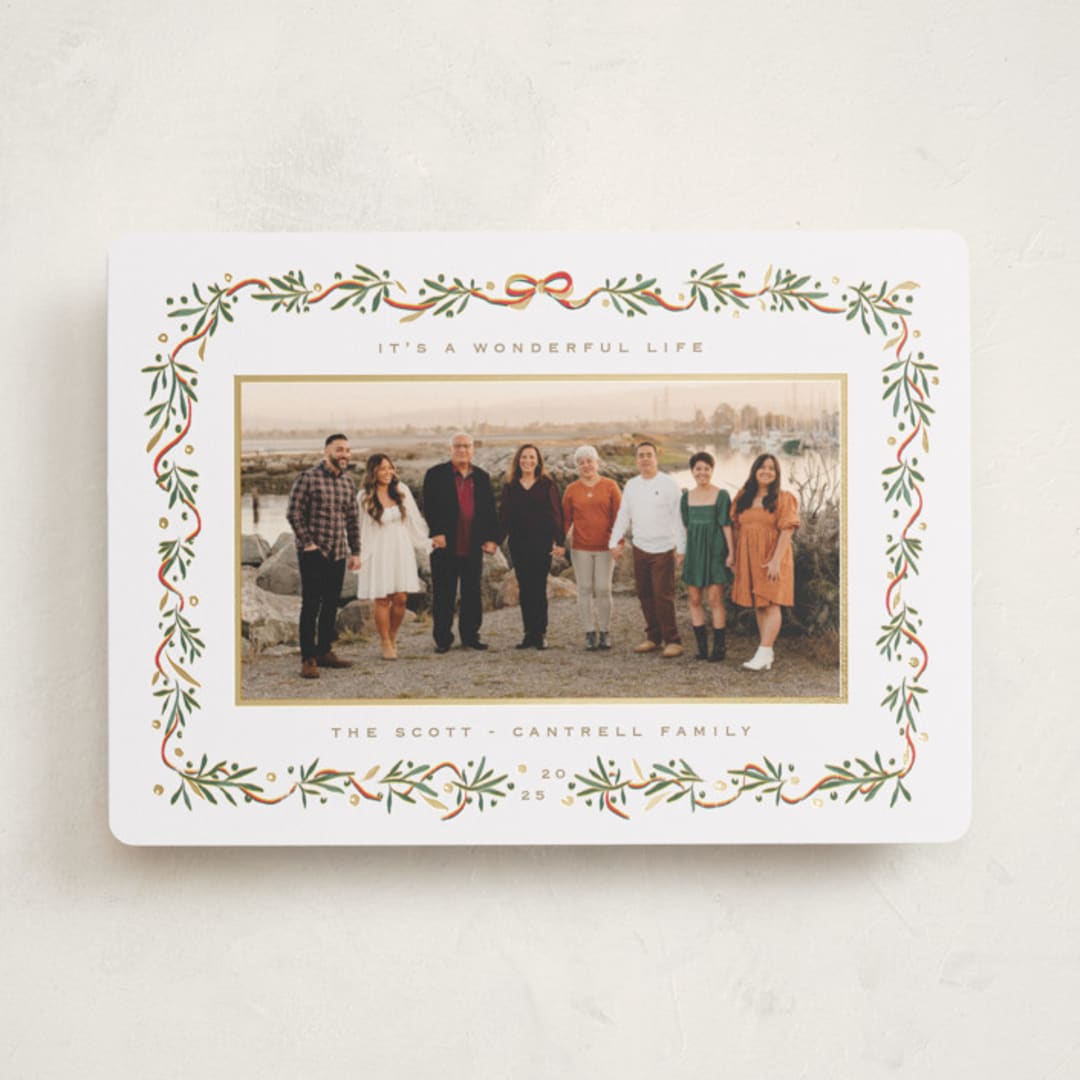 "Le Ruban" - Holiday Cards in Snow by Gwen Bedat - Front