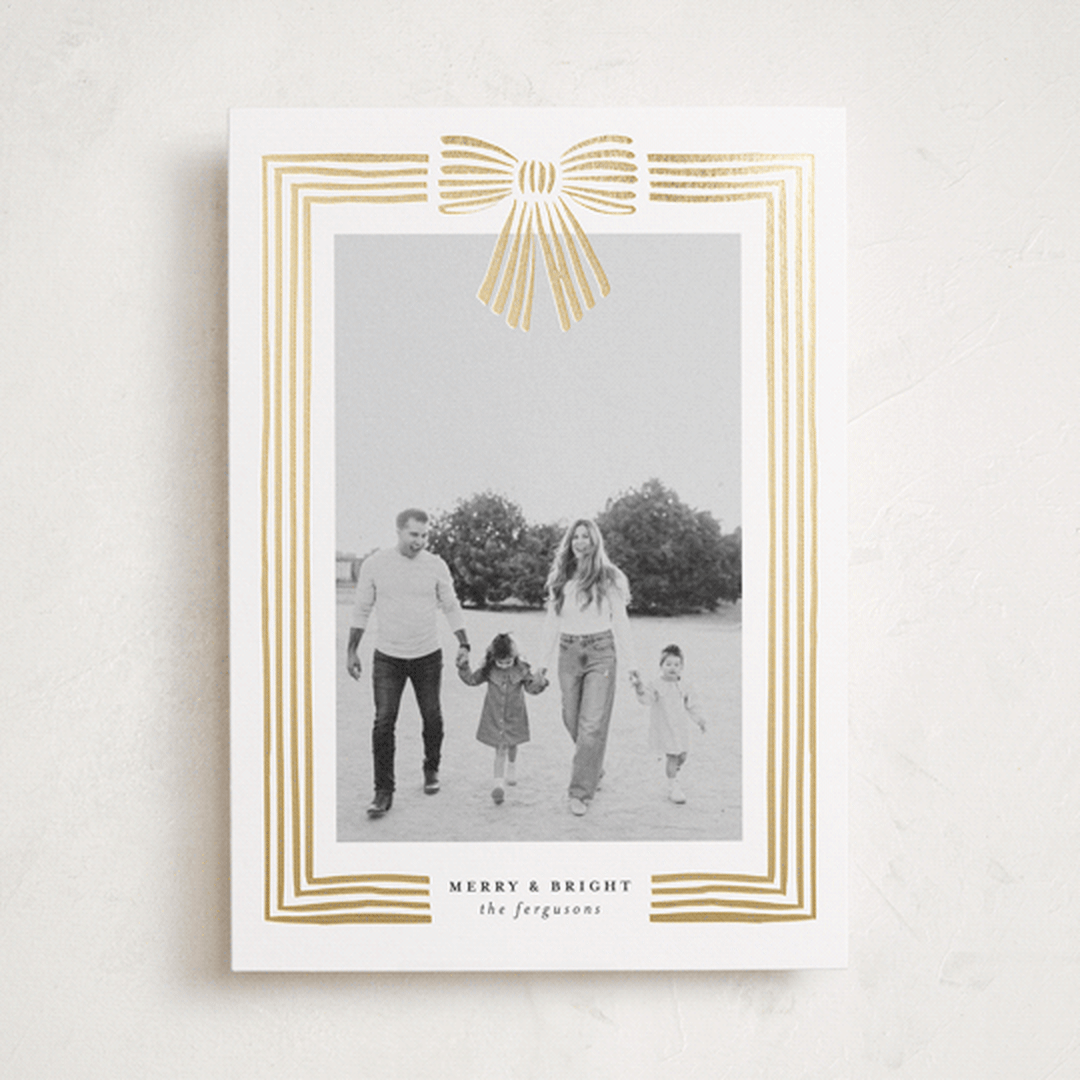 "Ribbon Framed" - Holiday Cards in Snow by Iveta Angelova - Front