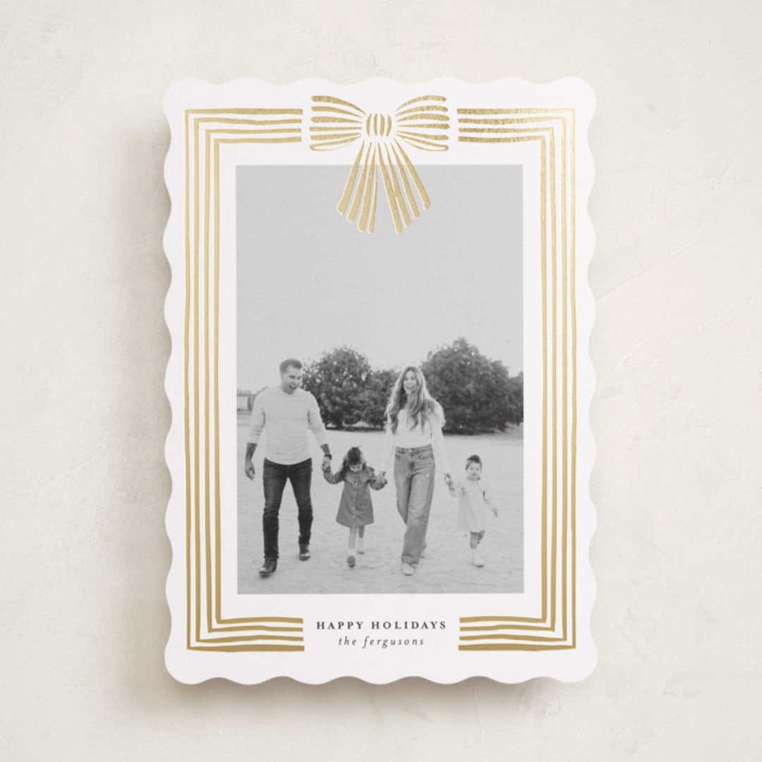 "Ribbon Framed" - Holiday Cards in Snow by Iveta Angelova - Front