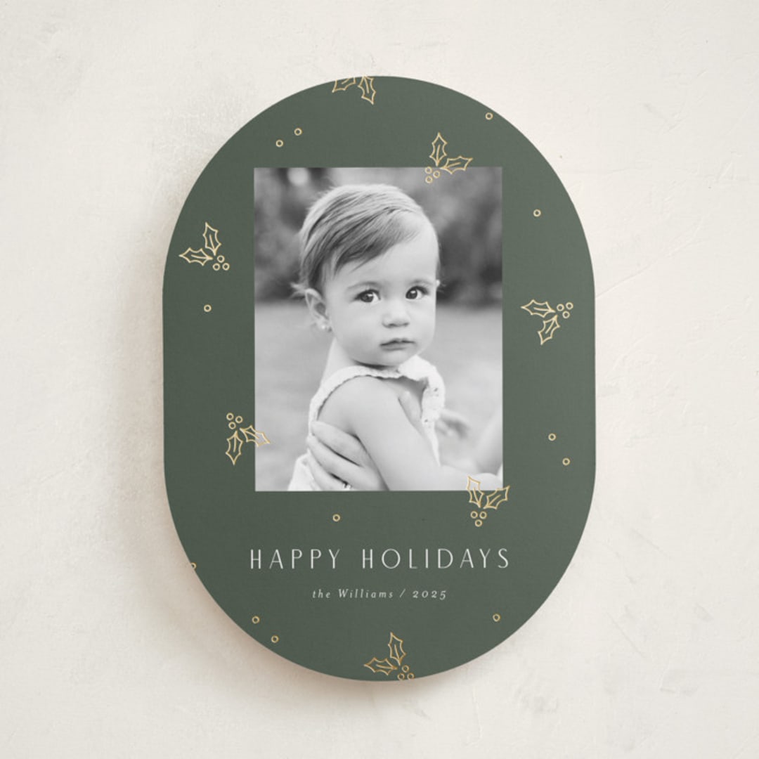 "Jolly Holly" - Holiday Cards in Evergreen by Michelle Taylor - Front