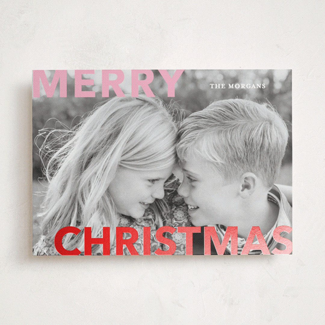 "Merry & Bold" - Holiday Cards in Candy Cane by Angela Thompson - Front