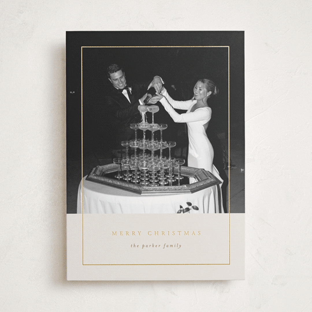 "Classic Border" - Holiday Cards in Almond by Brianne Larsen - Front