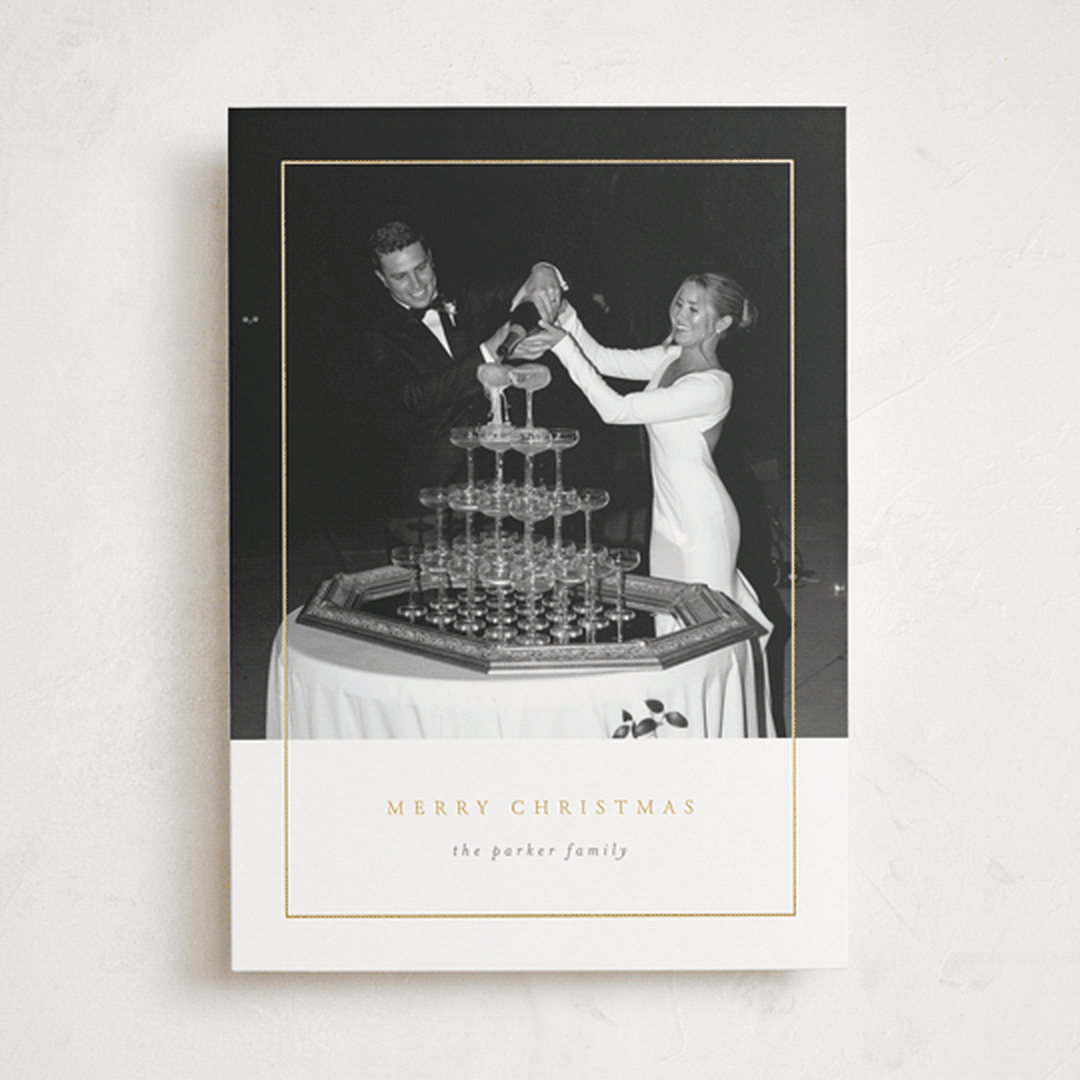 "Classic Border" - Holiday Cards in Snow by Brianne Larsen - Front