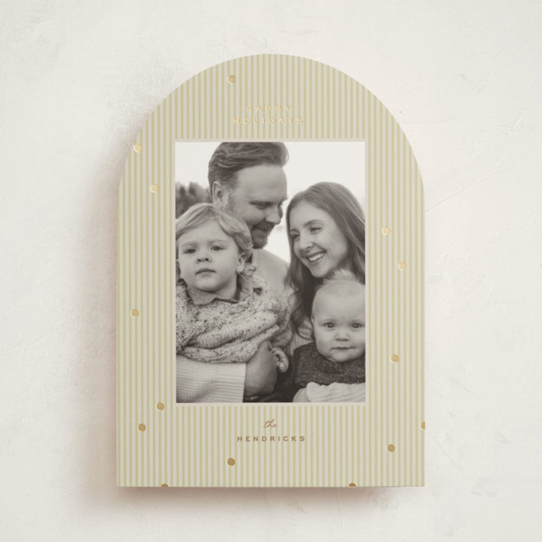 "tiny polka dots" - Holiday Cards in Olive by Ellen Schlegelmilch - Front
