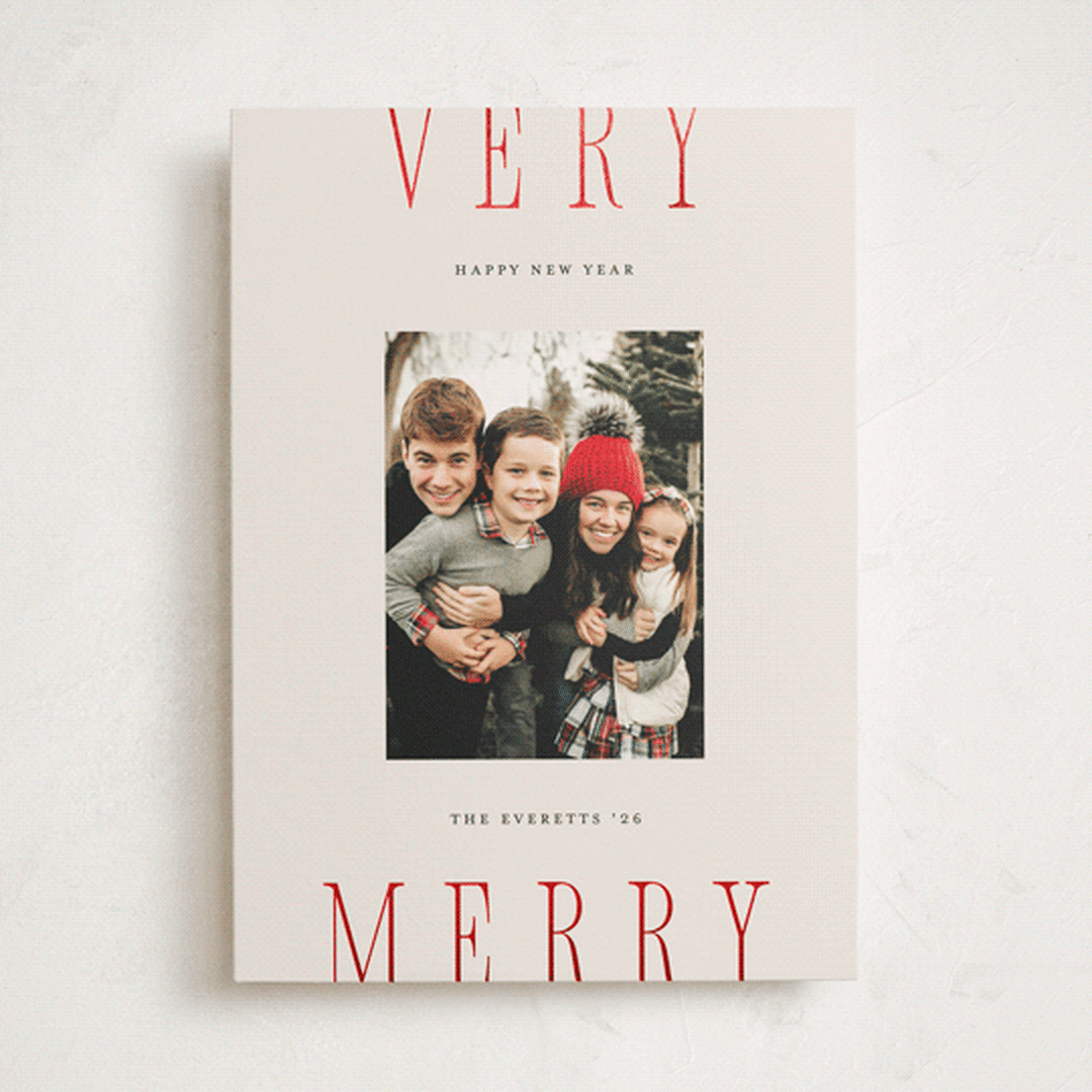 "Merry Type" - Holiday Cards in Eggnog by Chryssi Tsoupanarias - Front