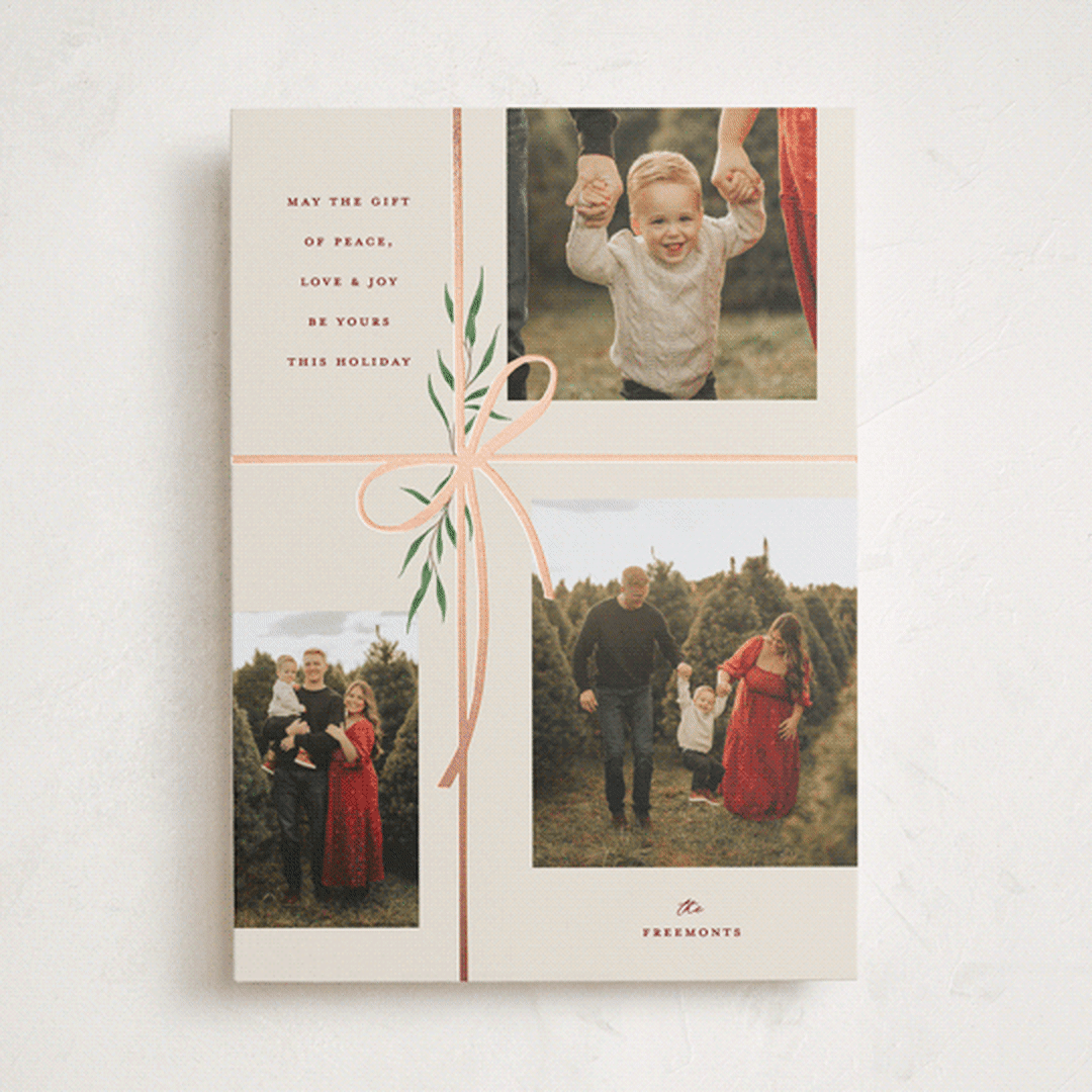 "Holiday gifts" - Holiday Cards in Burgundy by Susan Zinader - Front