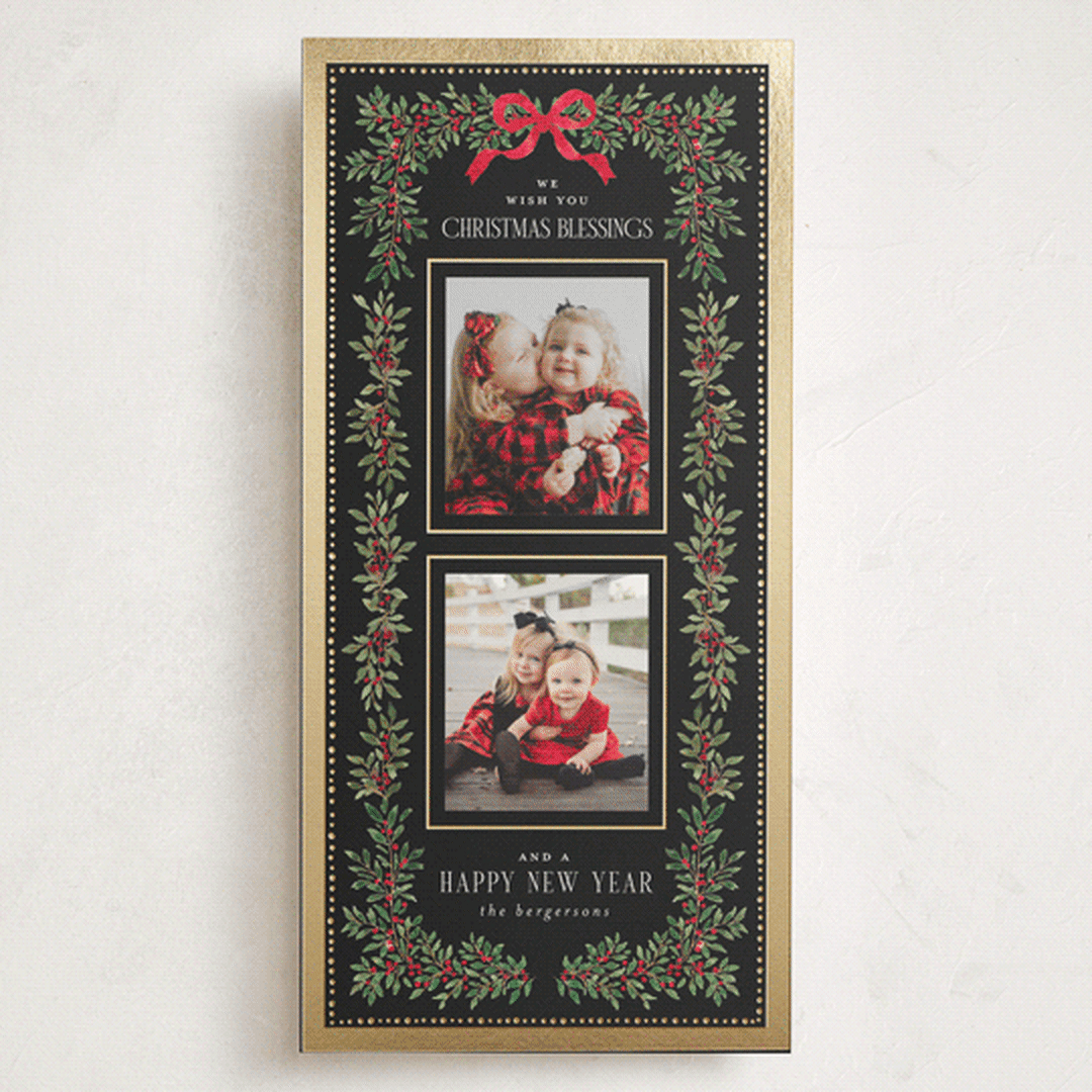 "Elegance Framed" - Holiday Cards in Coal by Itsy Belle Studio - Front