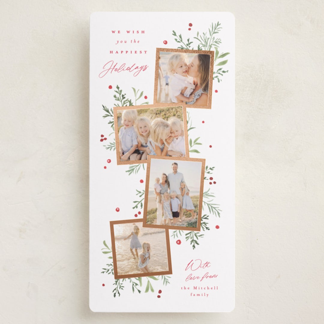 "Botanically" - Holiday Cards in Holly Berry by Everett Paper Goods - Front