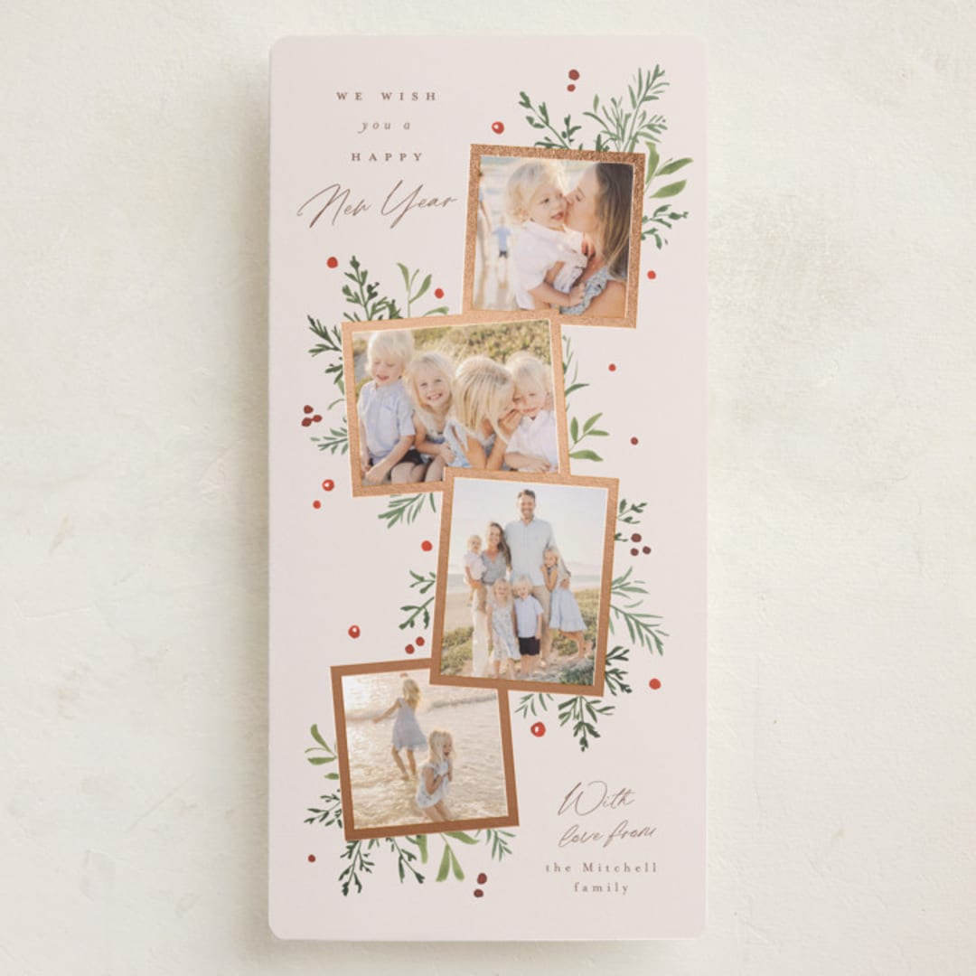 "Botanically" - Holiday Cards in Champagne by Everett Paper Goods - Front