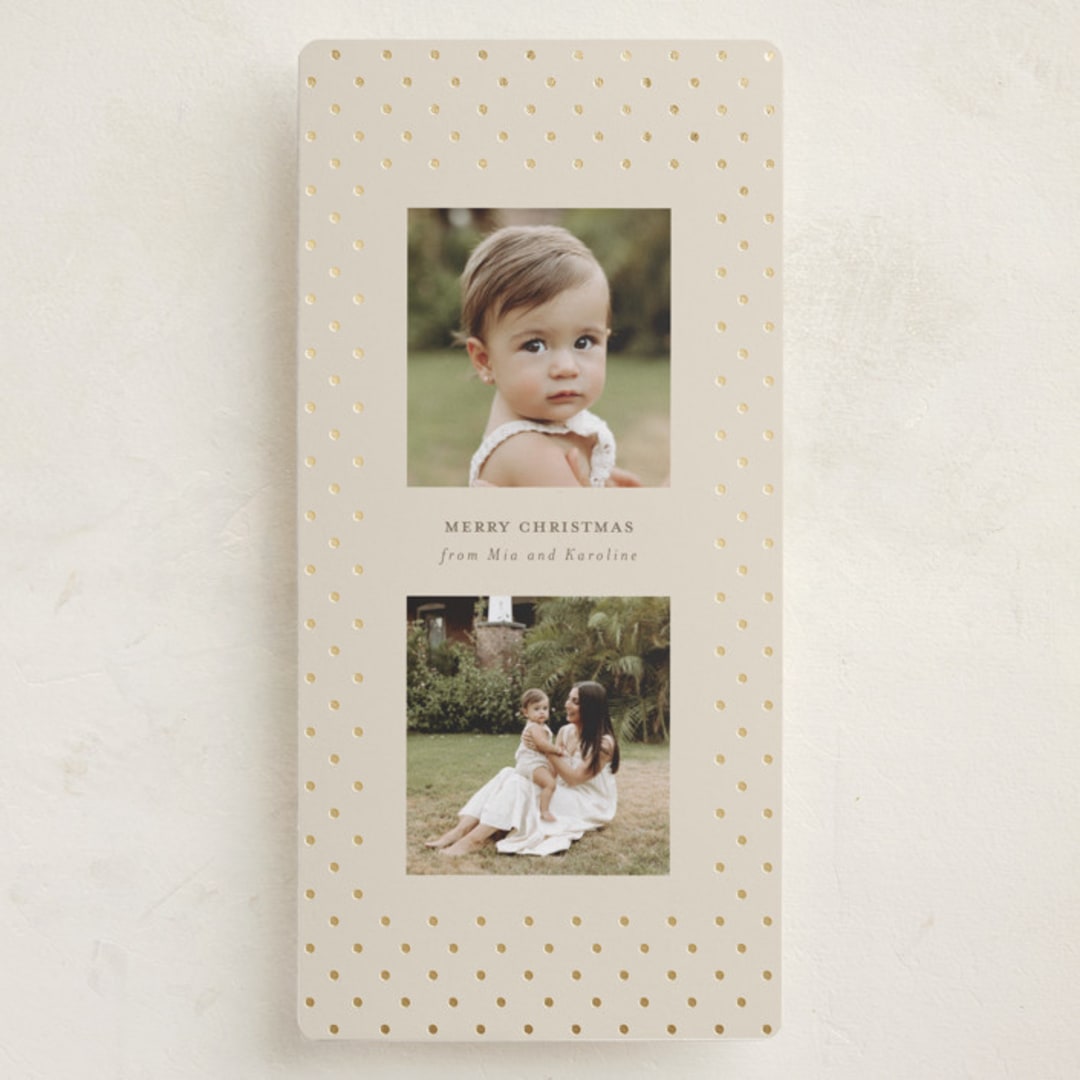 "Dotted" - Holiday Cards in Pudding by Kristin Oliversen - Front