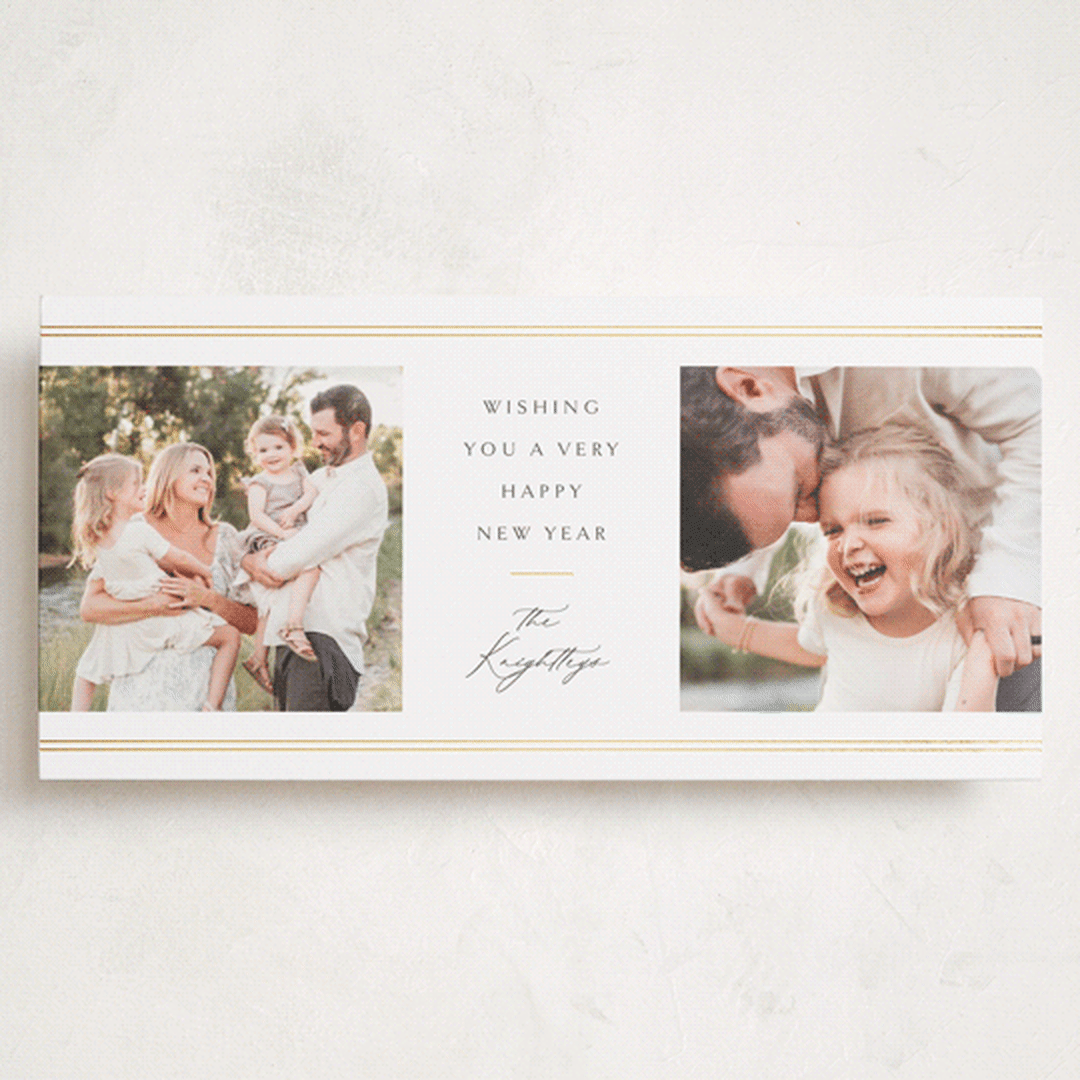 "Double Bands" - Holiday Cards in Snow by Melanie Kosuge - Front