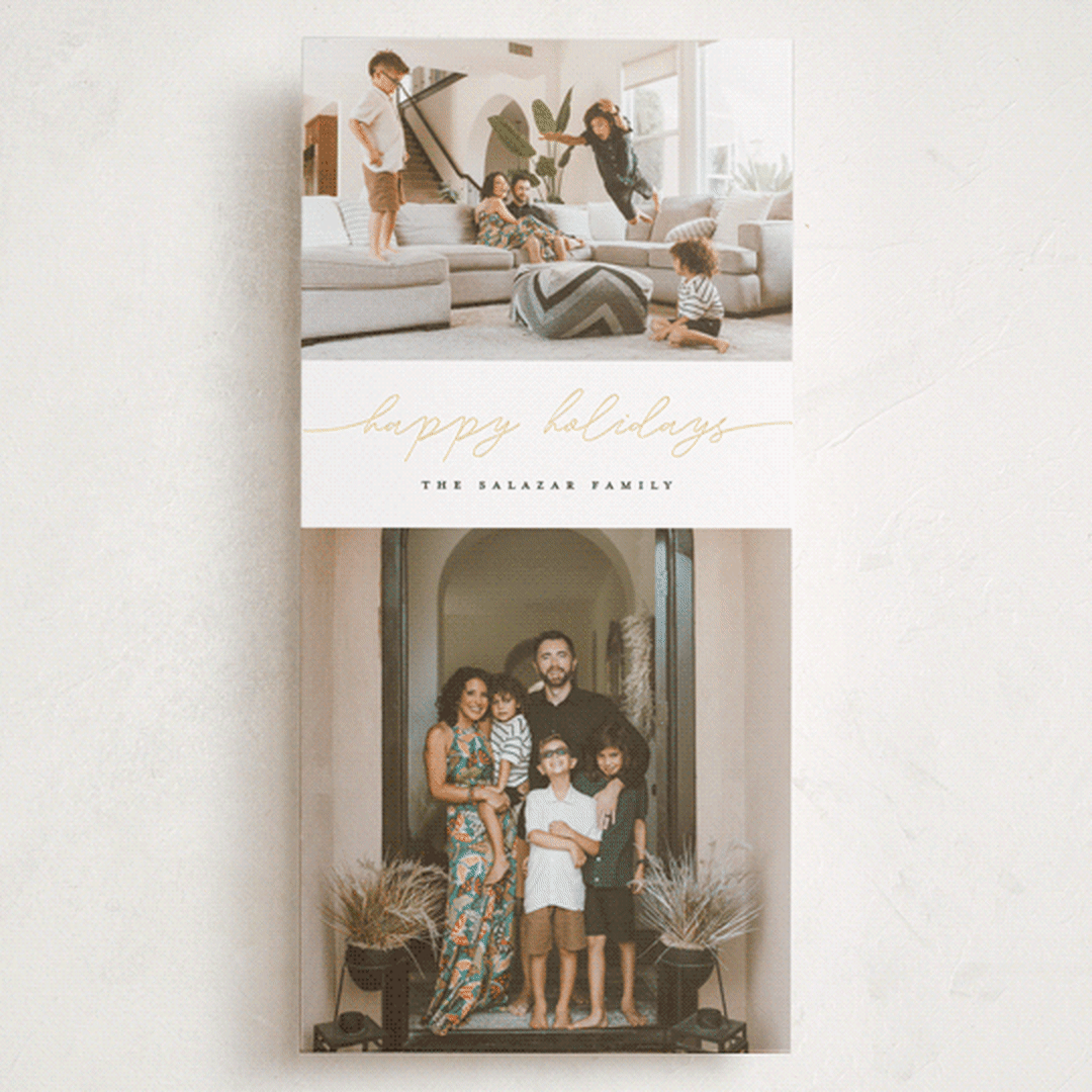 "Flow" - Holiday Cards in Coal by Pixel and Hank - Front