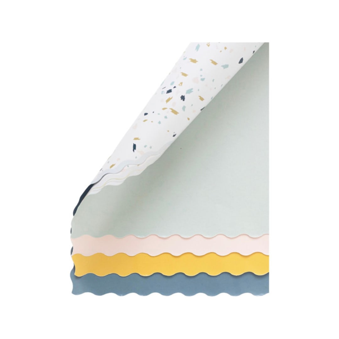 "Terrazzo Pattern Gift Wrap, Two-sided -  Pack of 4 Sheets" - Holiday Gift Wrap in multicolor by MA FÊTE