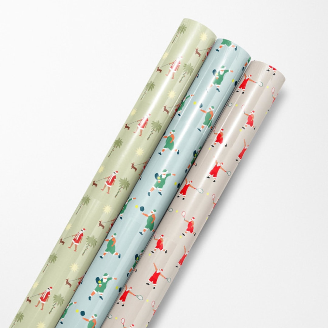 "Tropical Christmas Wrapping Paper Set" - Holiday Gift Wrap in green by tara berg