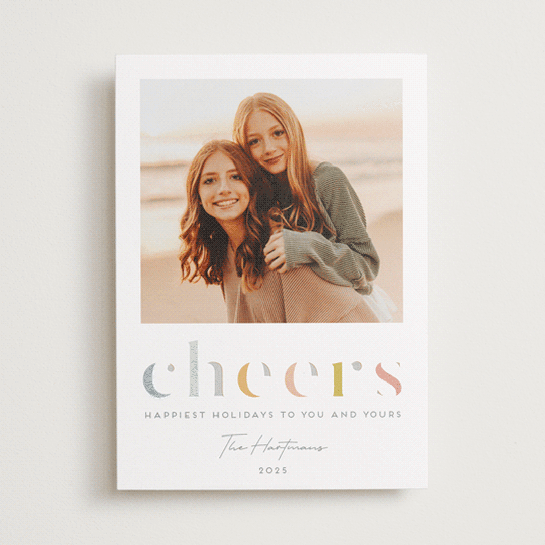 "Deconstructed Cheers" - Holiday Cards in Sunset by Lisa McLean - Front