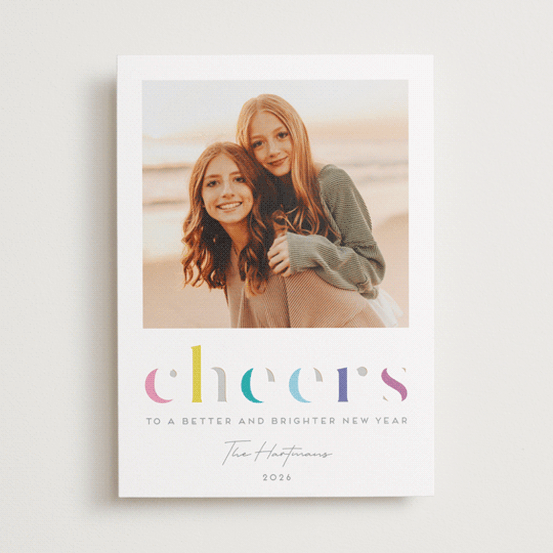 "Deconstructed Cheers" - Holiday Cards in Funfetti by Lisa McLean - Front