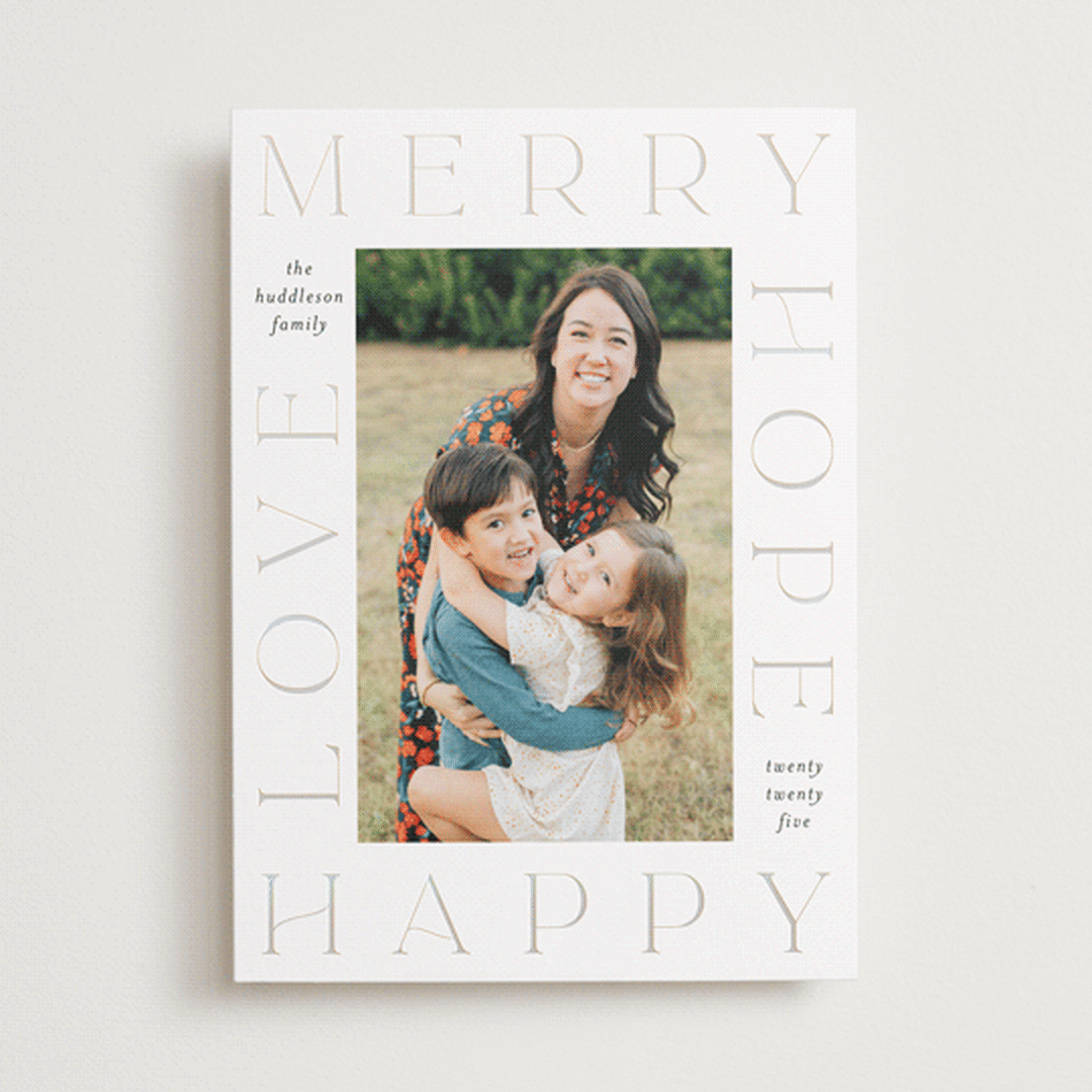 "Framed In Love" - Holiday Cards in Snow by Lehan Veenker - Front