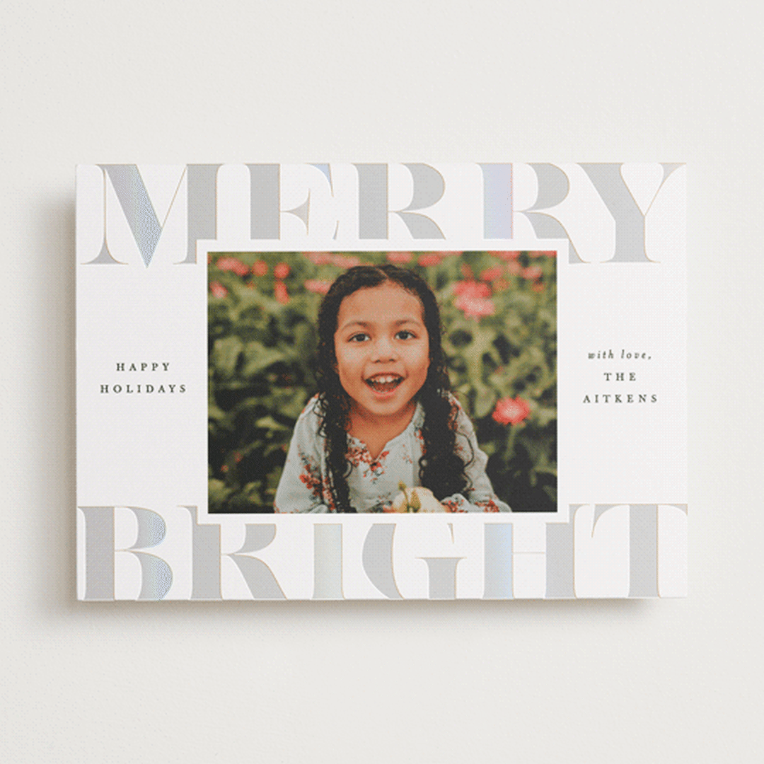 "Merry & Bright Holiday" - Holiday Cards in Snow by Brooke Chandler - Front