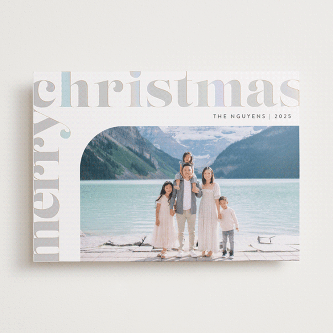 "Holiday of Joy" - Holiday Cards in Dove by Carrie ONeal - Front