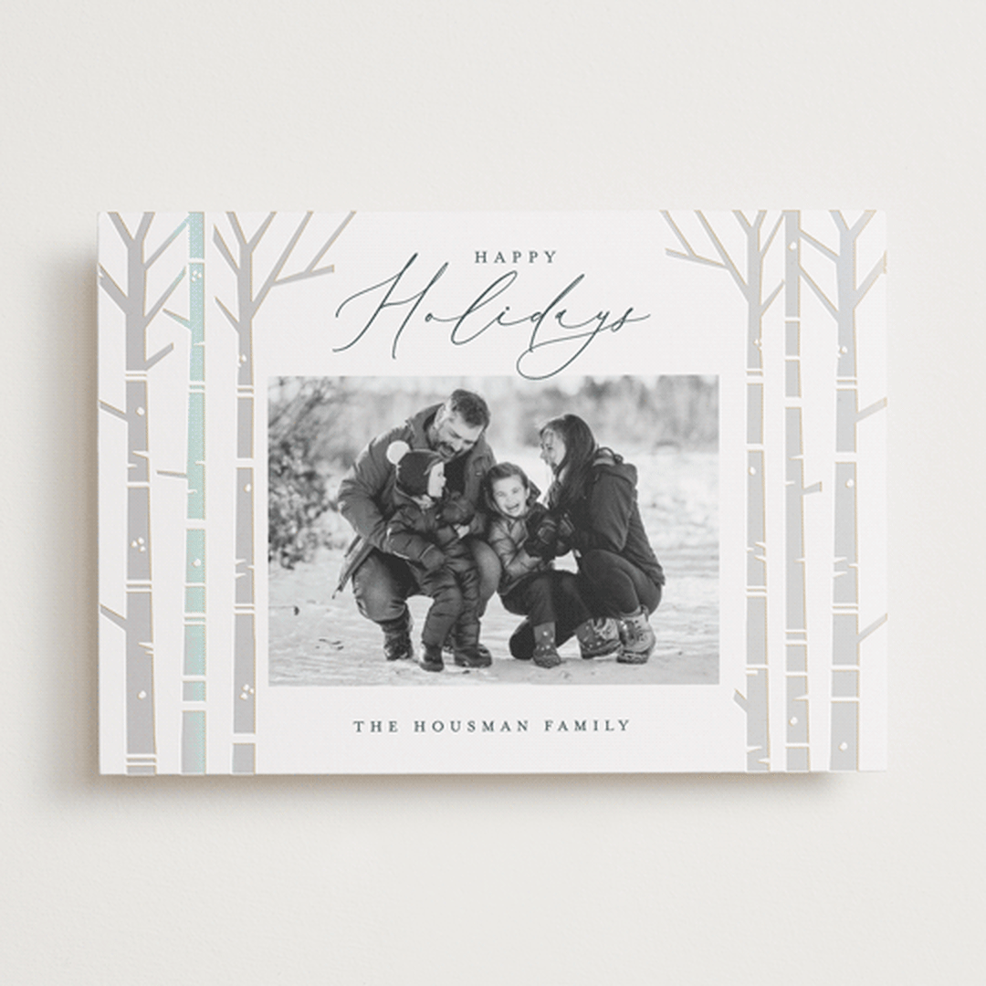 "Birch Trees" - Holiday Cards in Lake by Brooke Chandler - Front