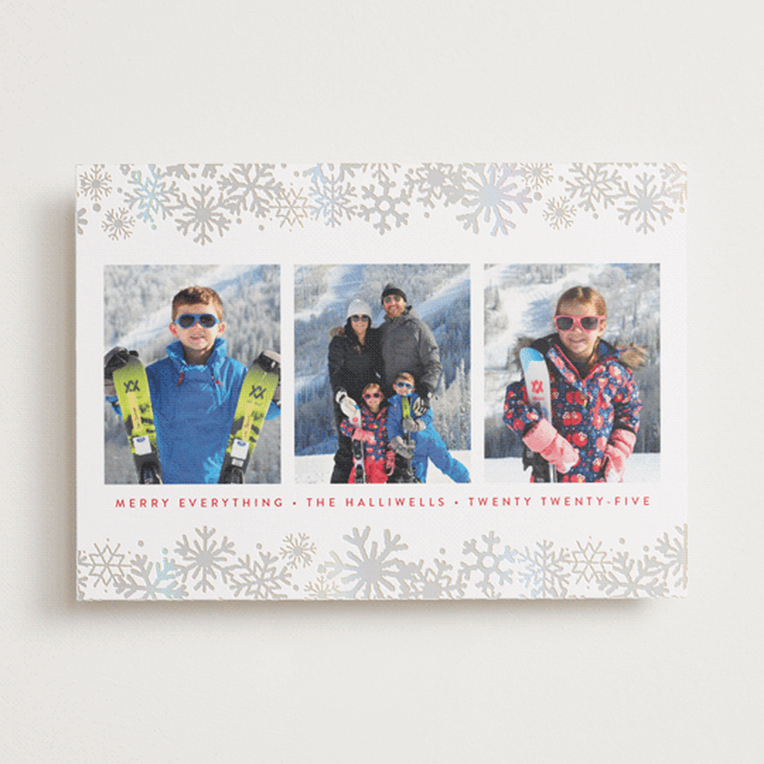 "Snow Flurry" - Holiday Cards in Holly Berry by Susan Asbill - Front