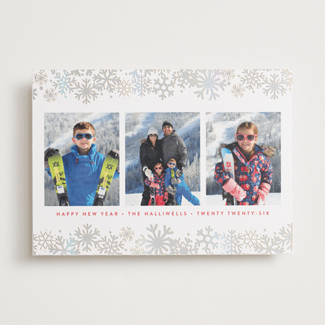"Snow Flurry" - Holiday Cards in Holly Berry by Susan Asbill - Front