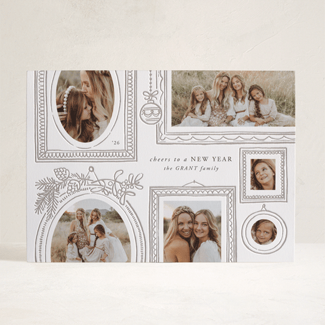 "Gallery Wall" - Letterpress Holiday Cards in Moonlight by Leia Matt - Front