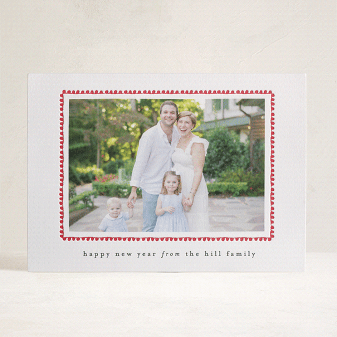 "hand drawn scallop" - Letterpress Holiday Cards in Berry by Sara Hicks Malone - Front