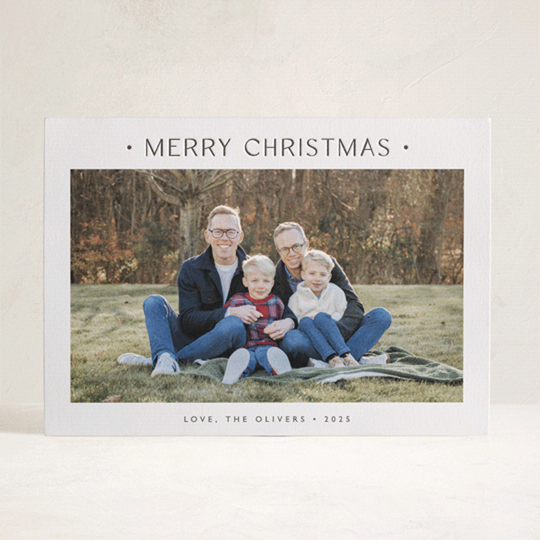 "Dotted" - Letterpress Holiday Cards in Ash by Carolyn MacLaren - Front