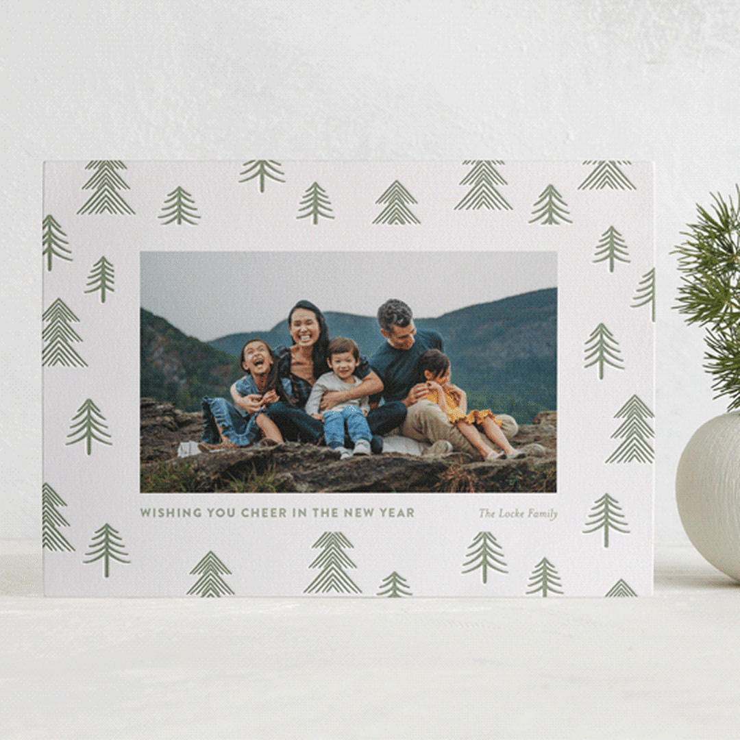 "Forest Doodle" - Letterpress Holiday Cards in Forest by Shari Margolin - Front