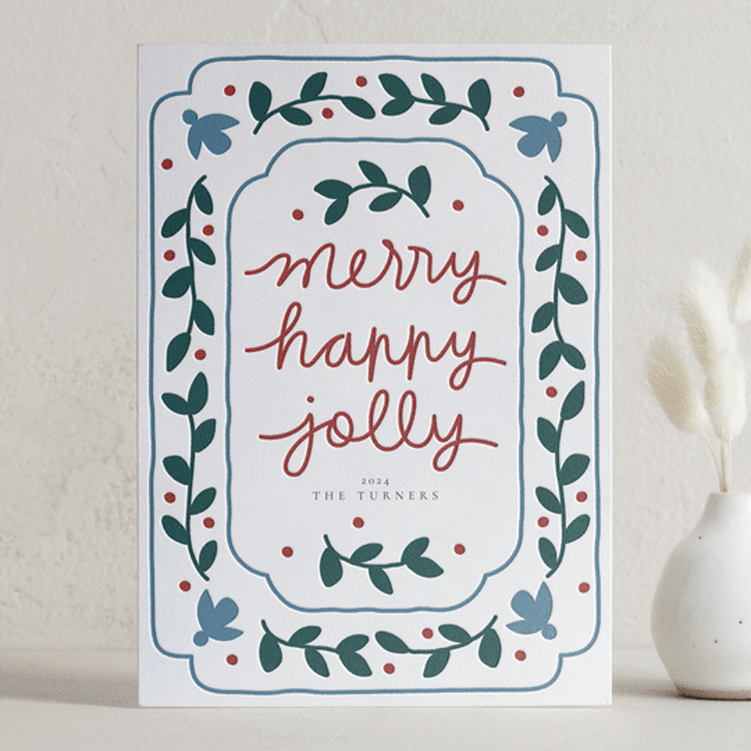 "Sugar Cookie" - Letterpress Holiday Cards in Cloud by letterfix - Front