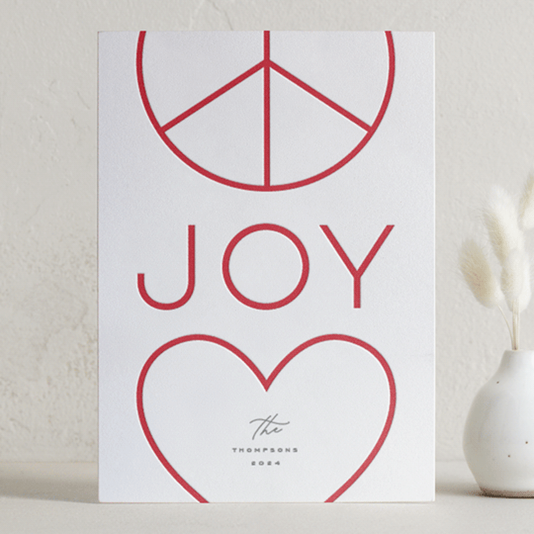 "Holiday Wishes" - Letterpress Holiday Cards in Holly by Michelle Taylor - Front