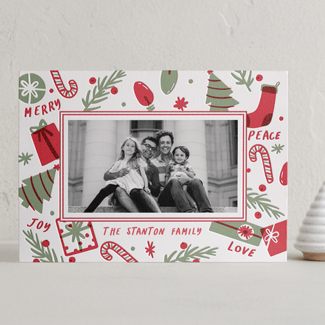 "Festive Confetti" - Letterpress Holiday Cards in Festival by Oscar and Emma - Karly Depew - Front