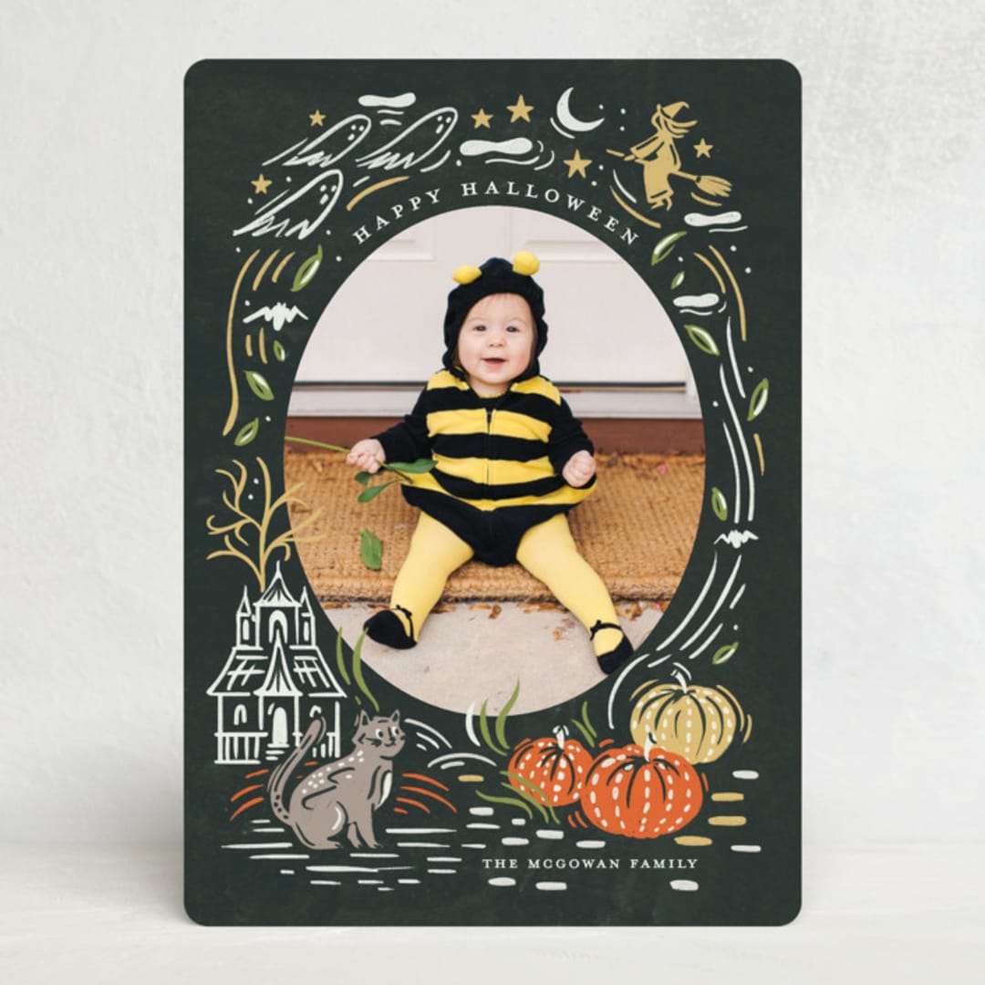 "Spooky Frame" - Halloween Cards in Chalkboard by Morgan Ramberg - Front