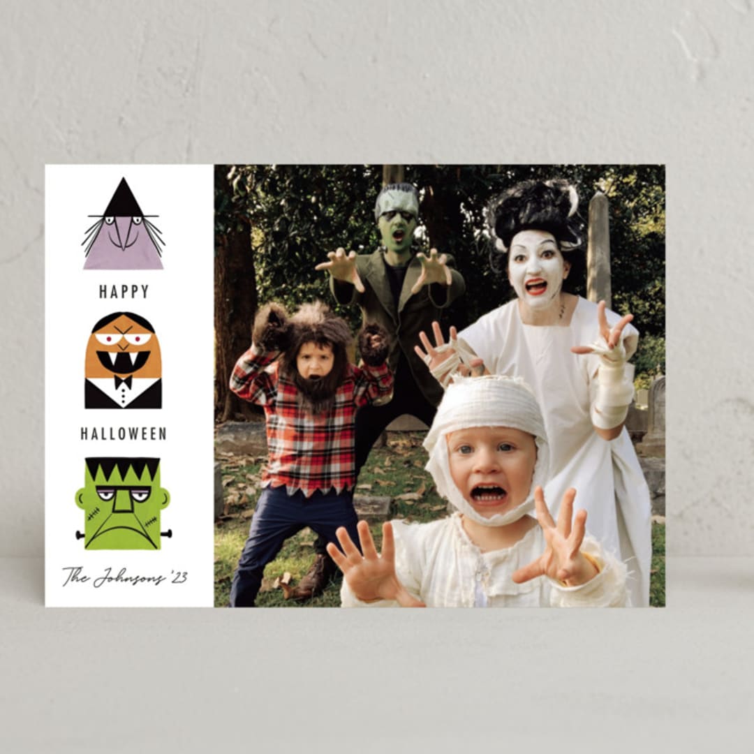 "Halloween Monsters" - Halloween Cards in Lavender by Becky Nimoy - Front