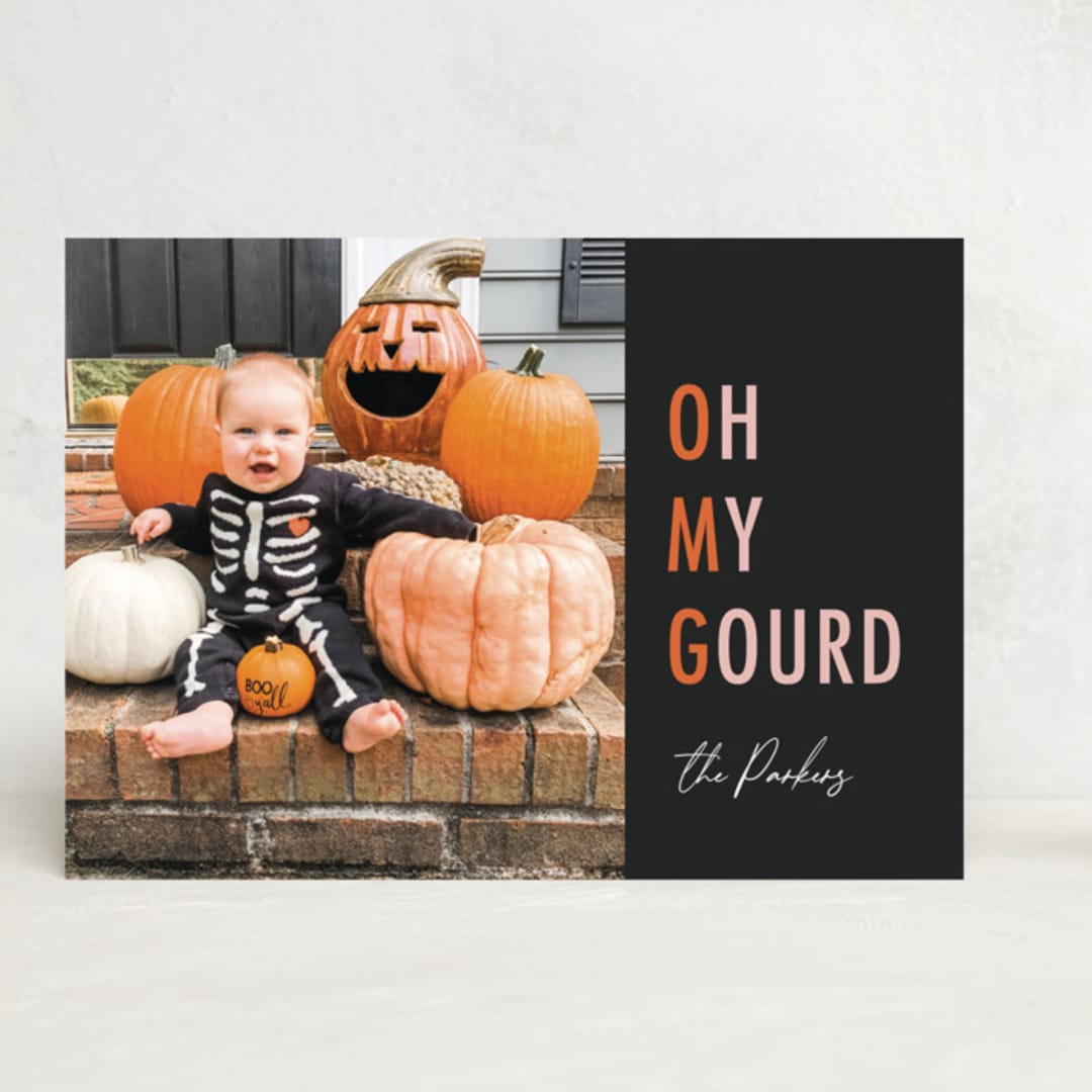 "Oh My Gourd" - Halloween Cards in Pumpkin by Dawn Pope - Front