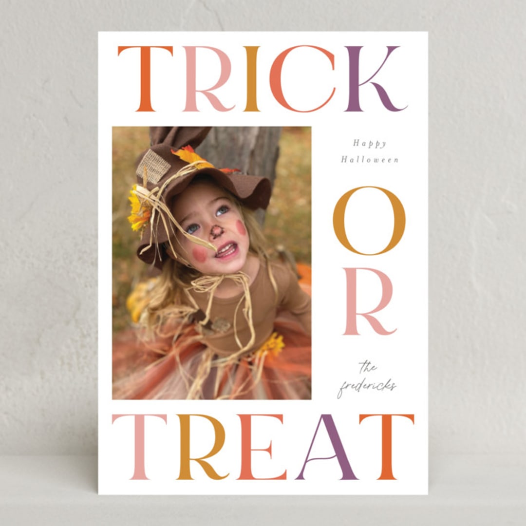 "Bold Trick or Treat" - Halloween Cards in Candy Bucket by Jackie Crawford - Front