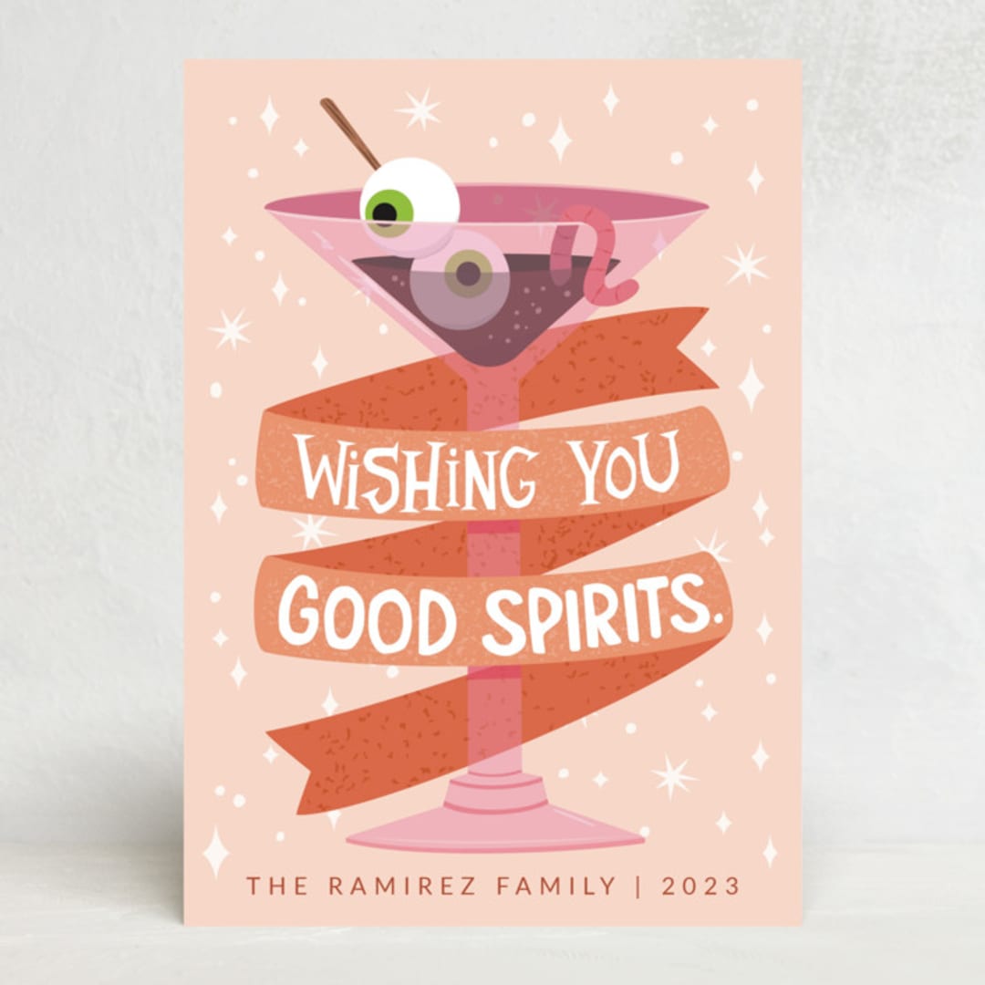 "Wishing you good spirits | Halloween" - Halloween Cards in Peach by Jenny Alvarado - Front