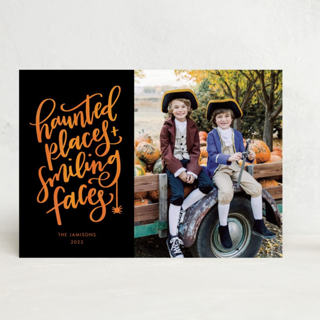 "Smiling Faces" - Halloween Cards in Midnight by Amy Payne - Front