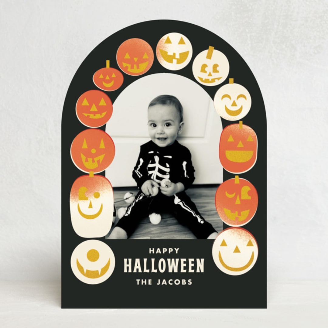 "Pumpkin Arch" - Halloween Cards in Storm by Baumbirdy - Front