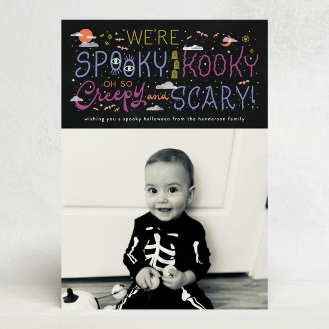"Spooky Kooky Creepy Scary" - Halloween Cards in Ghoulish by Ashley DeMeyere - Front