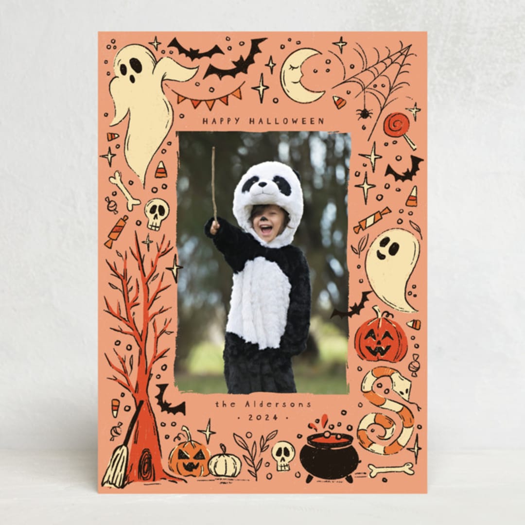 "halloween frame" - Halloween Cards in Pumpkin by Anastasia Makarova - Front