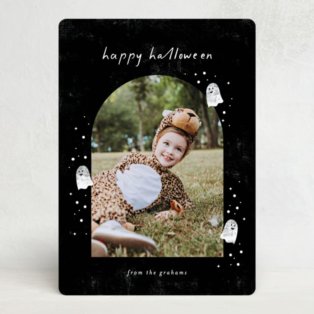 "Ghostly" - Halloween Cards in Graveyard by Pixel and Hank - Front