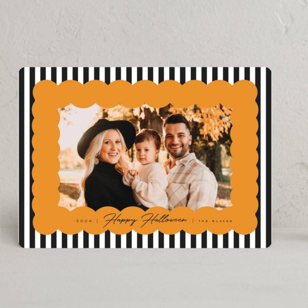 "Halloween Stripes" - Halloween Cards in Pumpkin by Brittany Braithwaite - Front