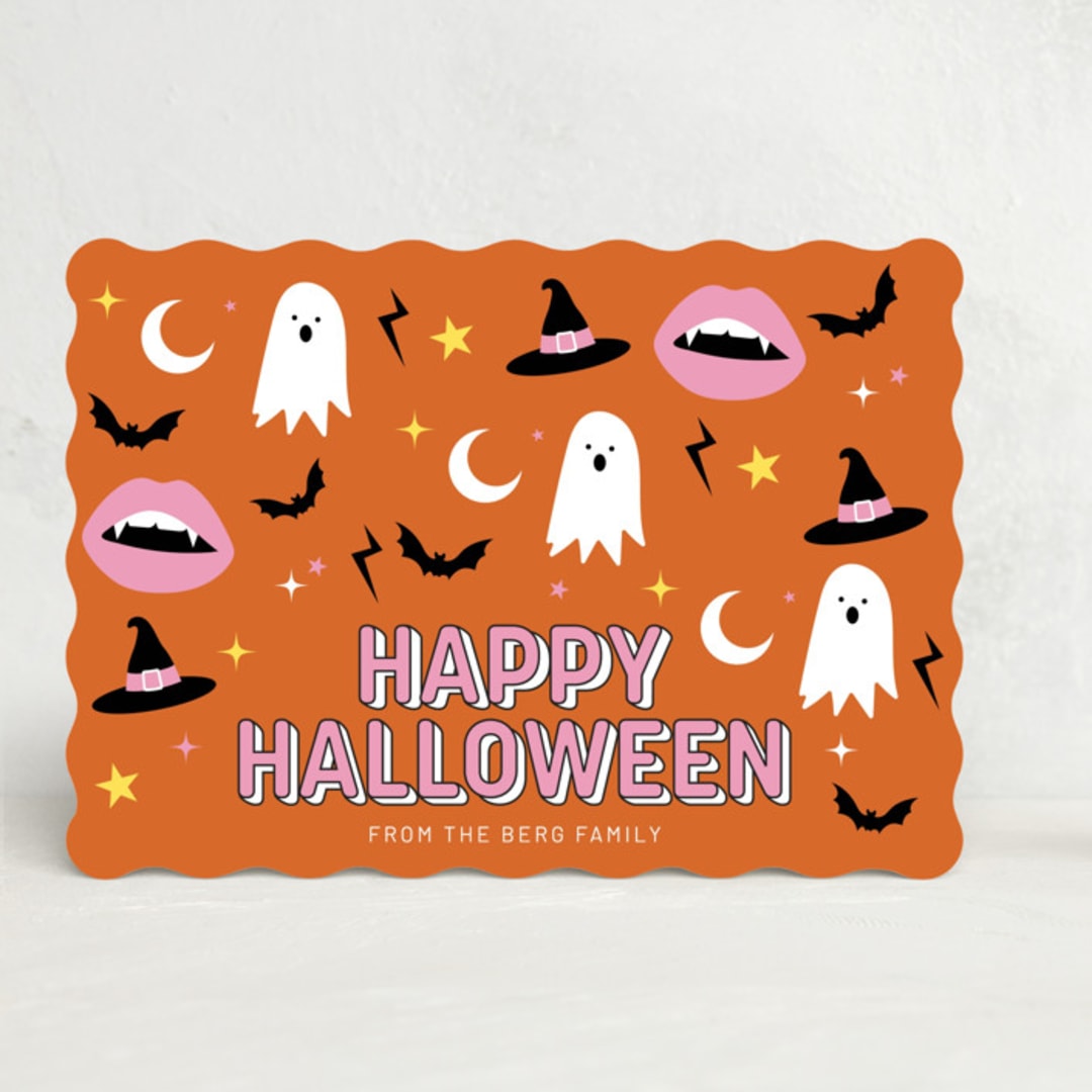 "Bats, Ghosts, and Witches!" - Halloween Cards in Pumpkin by tara berg - Front