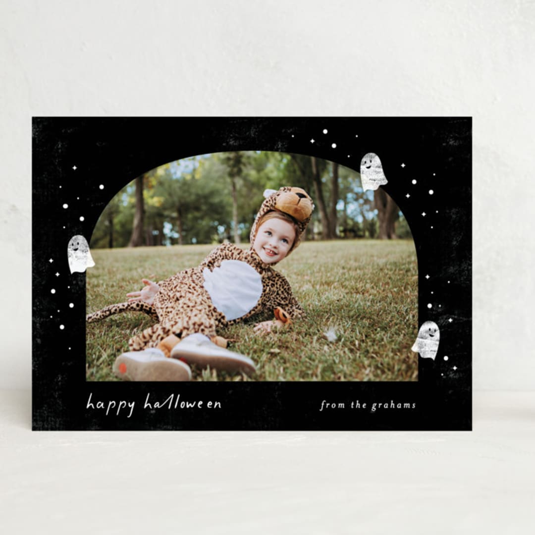 "Ghostly" - Halloween Cards in Graveyard by Pixel and Hank - Front