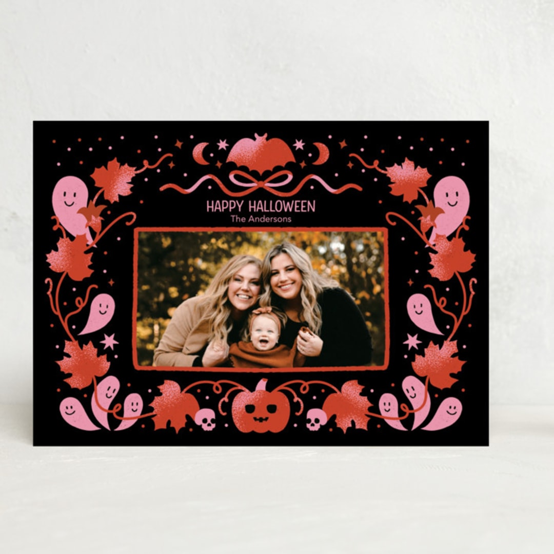 "Ghostly Greetings" - Halloween Cards in Raven by Masha Zimovich - Front