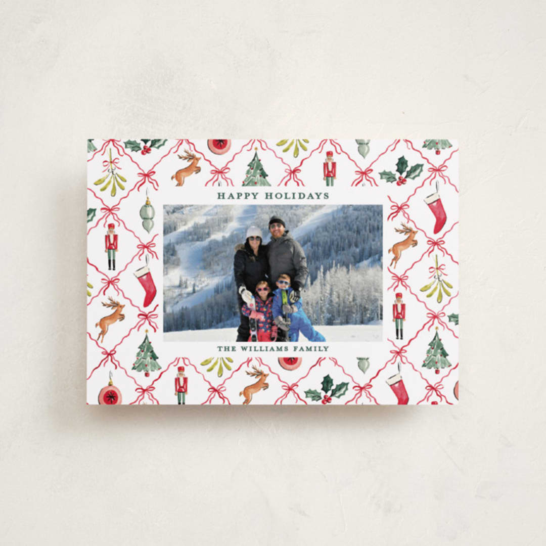 "Festive icons" - Holiday Cards in Leaf by Sarah Knight - Front